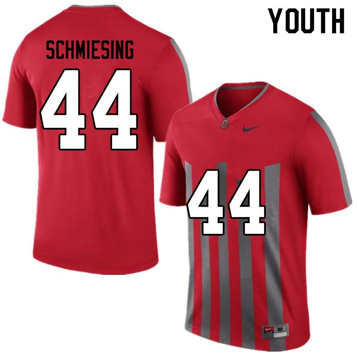Ben Schmiesing Ohio State Buckeyes Youth NCAA #44 Nike Throwback Red College Stitched Football Jersey OFU7356OT